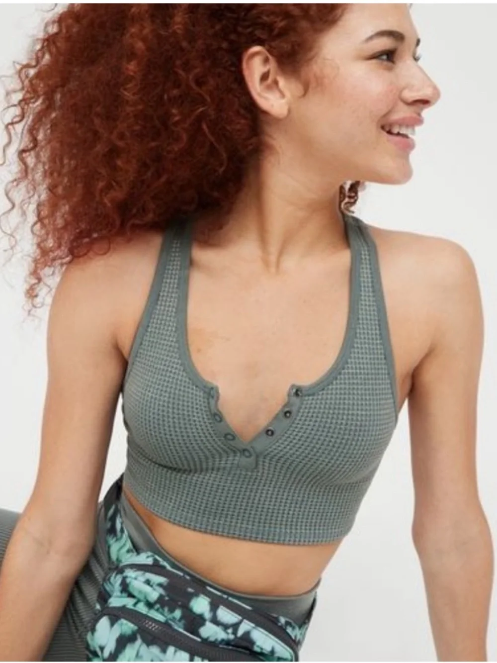 Aerie OFFLINE Main Squeeze Seamless Waffle Sports Bra Size XL NWT - Picture 1 of 13